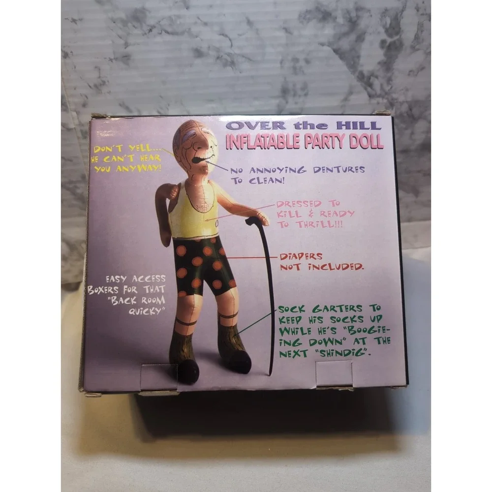 Vintage 1998 Over The Hill 3' Inflatable Party Doll Gag Gift Funny Old Man